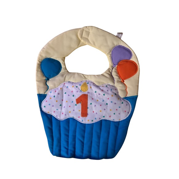 Other - Baby First Birthday Cupcake Bib With Balloons Bib Smock Novelty